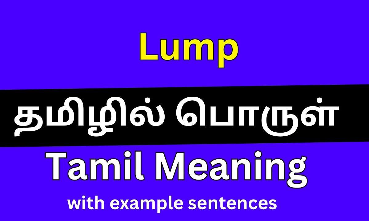 Lump Meaning In Tamil Lump 